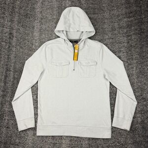 APT 9 Men's Small Light Gray Modern Fit Quarter Zip Hooded Pullover Shirt NEW